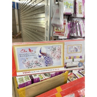Tranh Đính Đá Cha Mẹ [Tự Làm]- Vs043(100*55cm)