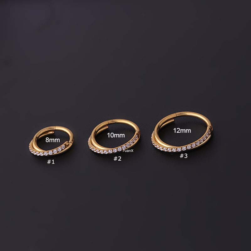 1 Khuyên Tai Tròn Bằng Thép Không Gỉ 16gauge Không Gây Dị Ứng