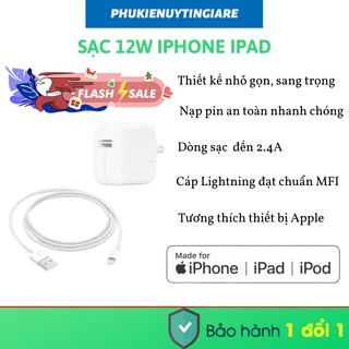 Bộ sạc nhanh apple IPhone IPad 12W zin - bảo hành 1 đổi 1