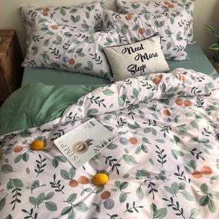 Bộ Chăn Ga Gối Cotton Poly Hoa Xanh