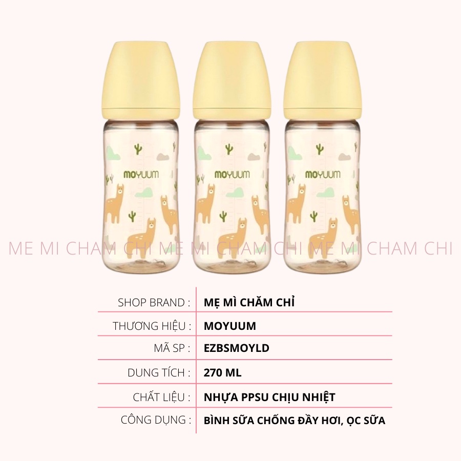 Bình Sữa Moyuum Hàn Quốc Ppsu 270ml Phiên Bản Lạc Đà Chống Sặc Đầy Hơi Cho Trẻ Sơ Sinh