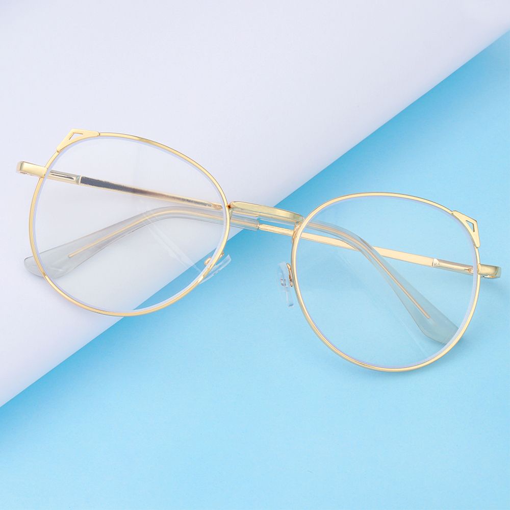Mắt Kính Gọng Kim Loại Siêu Nhẹ Nhiều Màu Sắc Họa Tiết Tai Mèo Dễ Thương Thời Trang Cho Nam Và Nữ