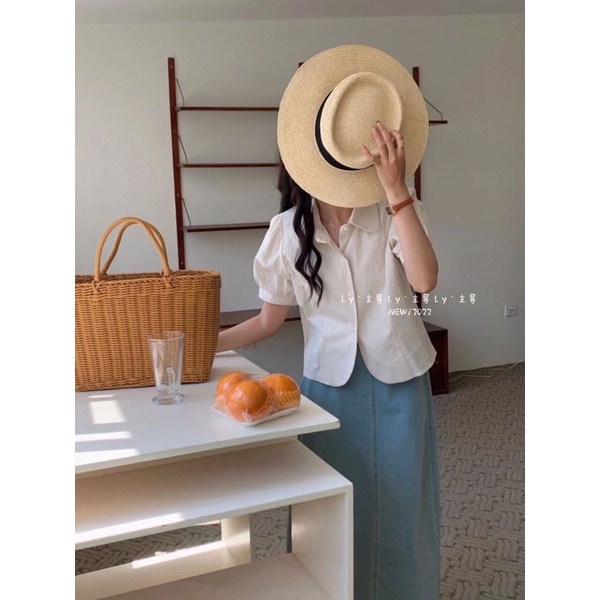 Áo cổ sen dáng croptop