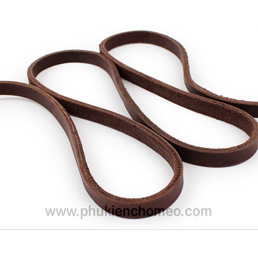 Dây da thật kèm móc đồng bền đẹp chắc chắn chiều dài 2m và 2.5m dành cho chó cỡ trung, cỡ to đến siêu to
