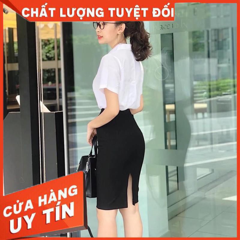 CHÂN VÁY CÔNG SỞ THUN ÔM ĐEN | BigBuy360 - bigbuy360.vn