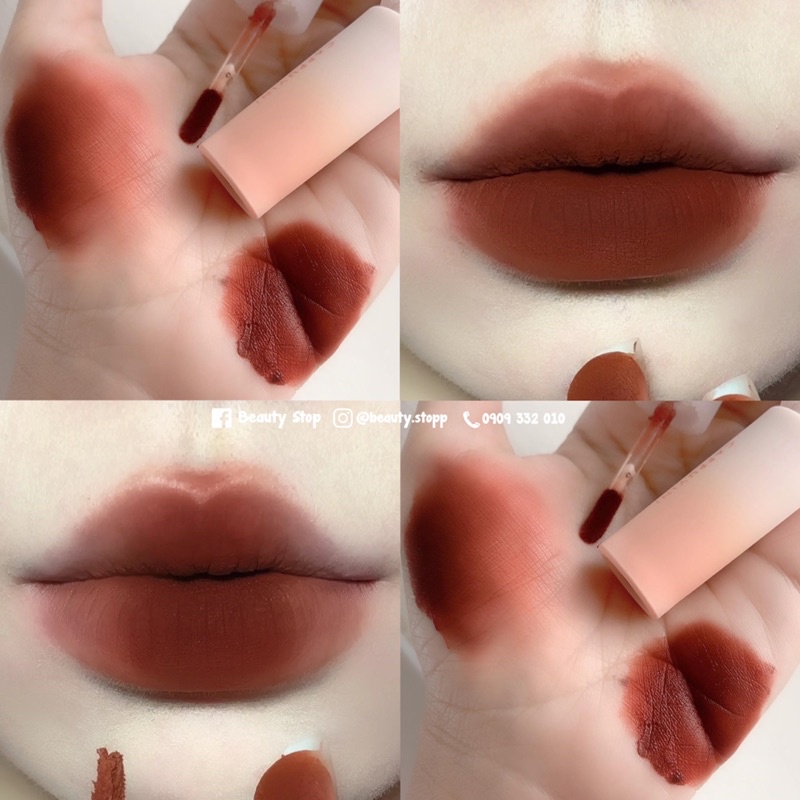 Set 3 Son Kem Bùn Lì Siêu Mượt CAPPUVINI Lucky Girl Air Feeling Lip Mud