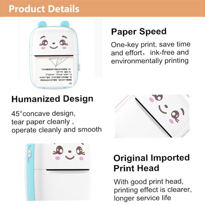 Máy In Nhiệt Mini Bluetooth cầm tay, Máy in ảnh, tài liệu, Phao, Nhãn dán, Hóa đơn, Tem nhãn không cần mực
