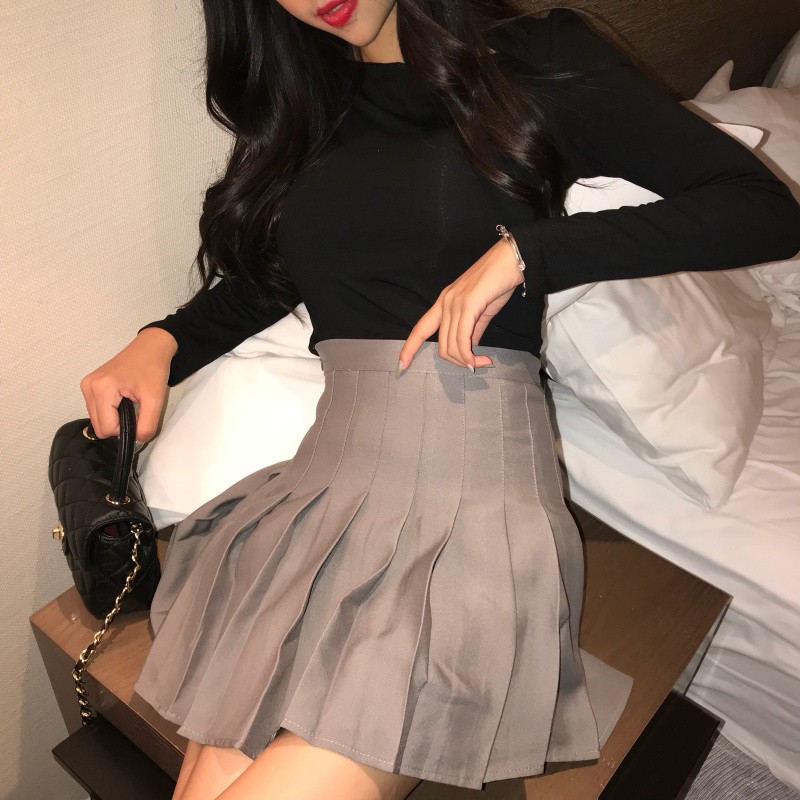 Chân Váy Eo Cao Phối Xếp Li Phong Cách Retro Thời Trang | BigBuy360 - bigbuy360.vn