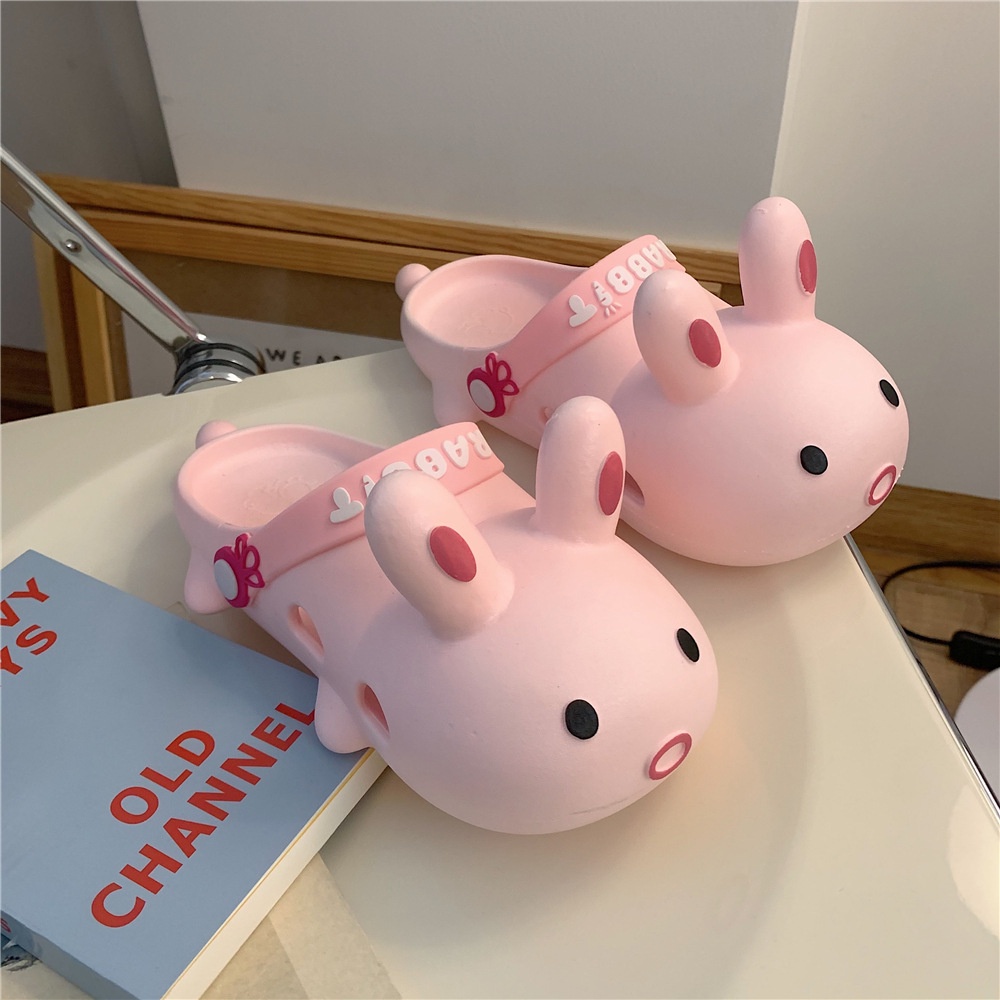 Dép sandal MS Iss737 đế dày có lỗ hình thỏ hoạt hình dễ thương thời trang mùa hè dành cho nữ