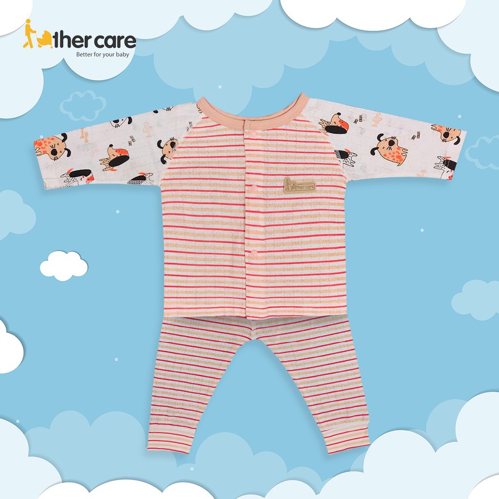 Bộ Quần Áo Trẻ em DT FatherCare Cài Giữa- Họa Tiết Kẻ Cún FC568