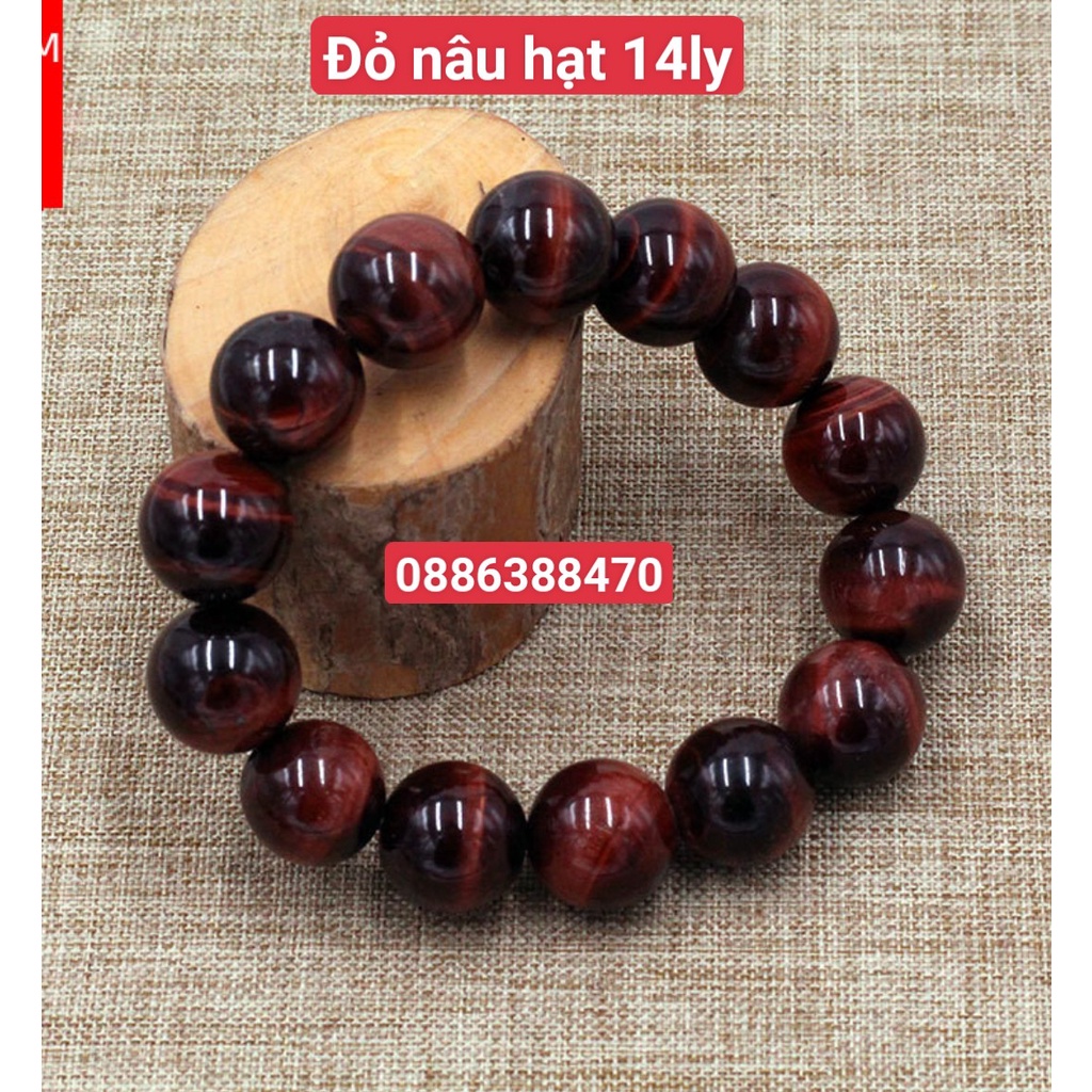 Vòng đeo tay đá mắt hổ đỏ nâu vip