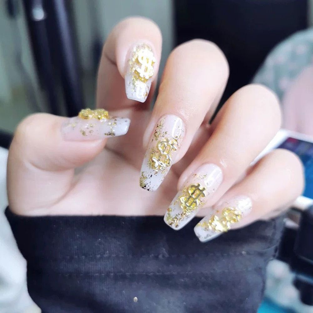 [Hàng mới về] Set 20 mảnh trang trí móng biểu tượng tiền đô la 3D độc đáo DIY