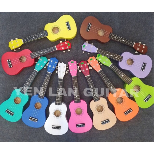 Ukulele gỗ nhiều màu sắc size 21