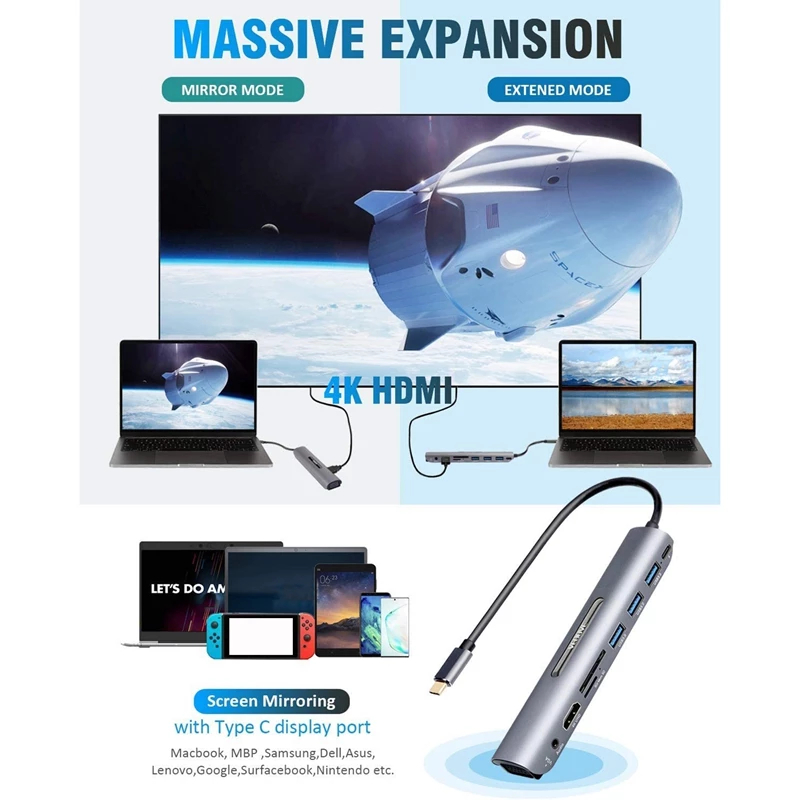 Bộ Chuyển Đổi Usb-C Sang Hdmi Hub 4k Kèm Giắc Cắm 3.5mm & Pd Cho Macbook Pro | BigBuy360 - bigbuy360.vn