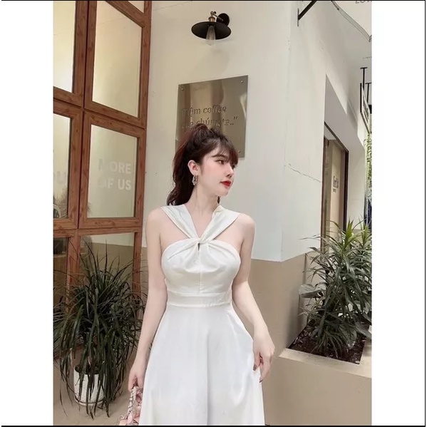 đầm thiết kế, đầm xòe dự tiệc dáng dài xoắn ngực công chúa