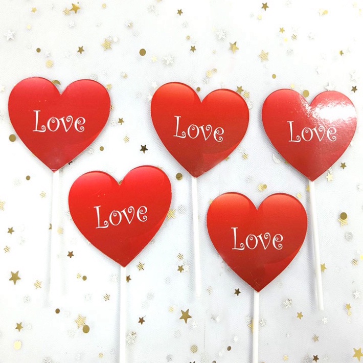 đồ trang trí bánh kem [FREESHIP❤️] set cắm tim đẹp