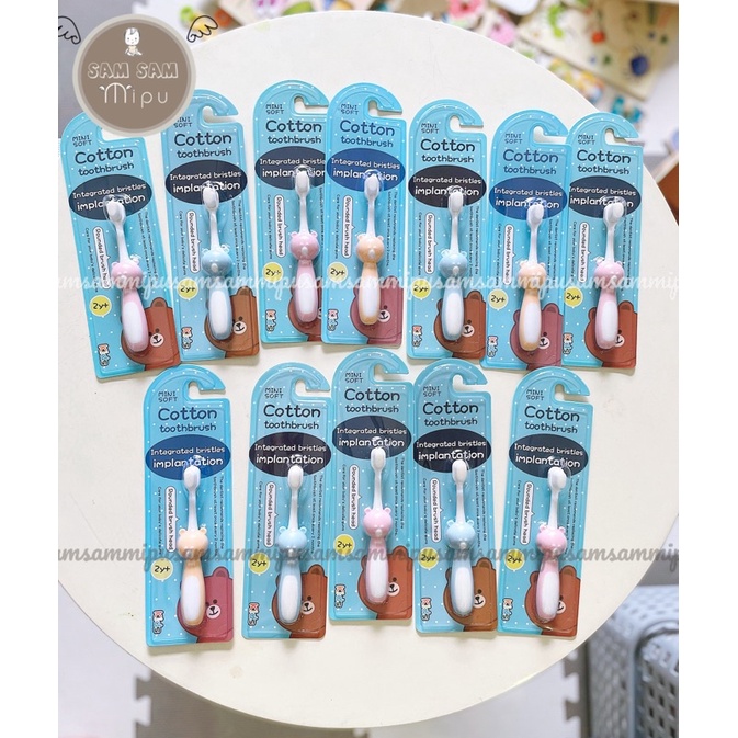 Bàn chải đánh răng lông cotton siêu mềm cho bé Cotton toothbrush - Shop Mẹ Sam