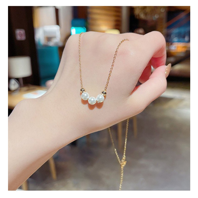 Vòng cổ dáng mảnh, dây chuyền nữ hạt trai thanh lịch - B134