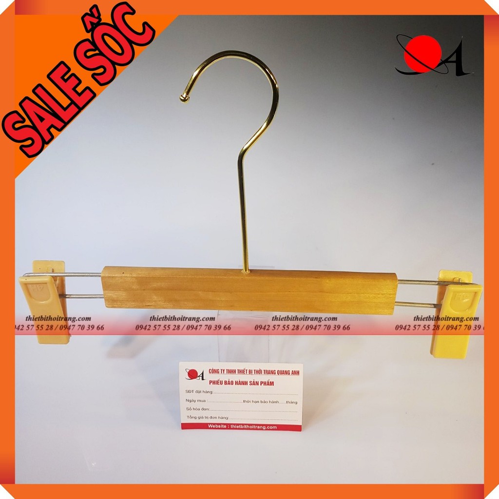 Bộ 5 Móc Kẹp Quần Bằng Gỗ Vàng Siêu Cấp(SPE-5H.KG-VN-TV15)