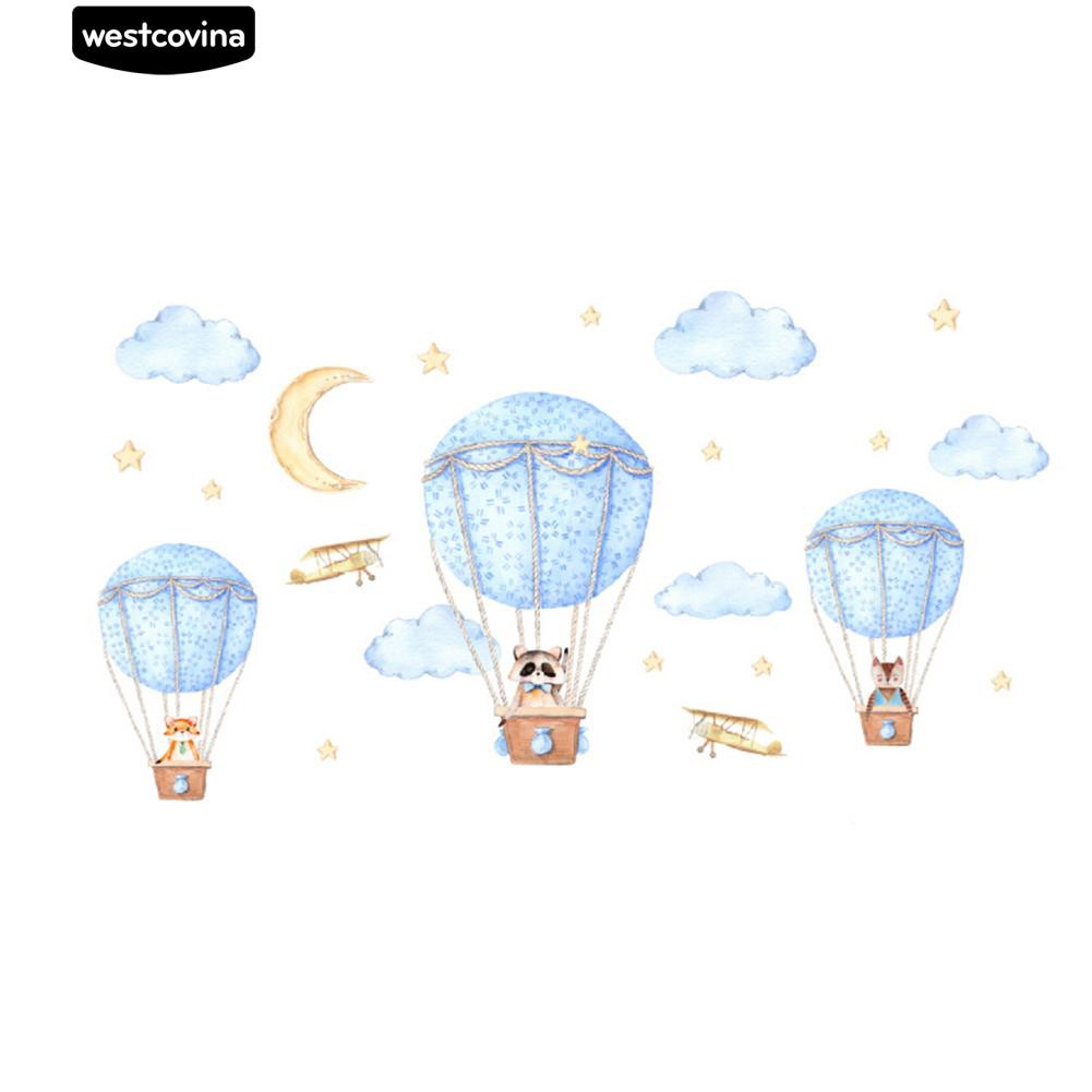 Miếng dán tường trang trí hình khinh khí cầu xinh xắn dễ thương