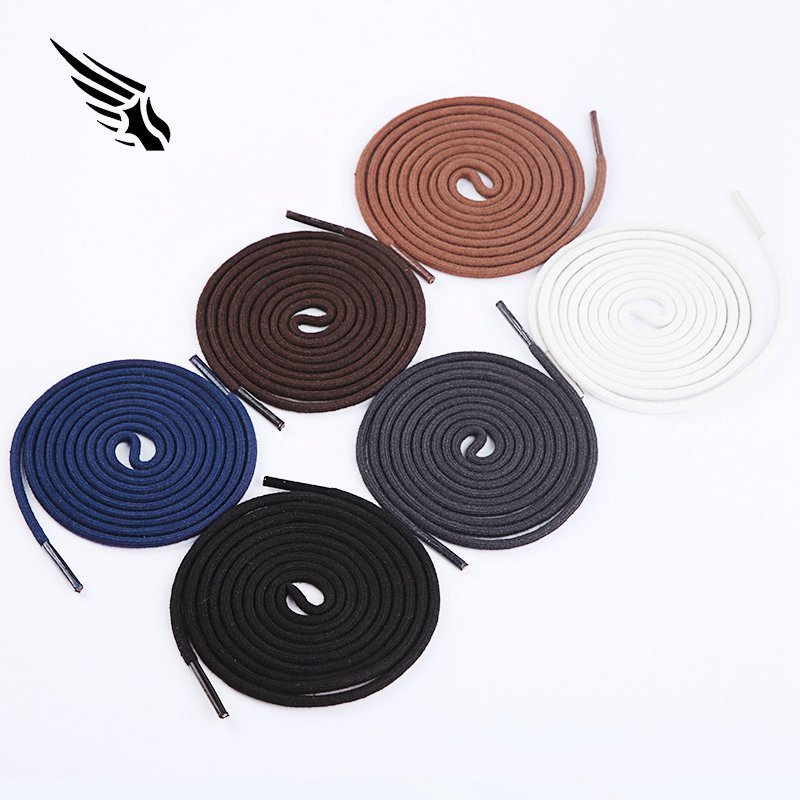 Dây giày 3mm trắng/đen đầu tròn mỏng bằng cotton cho giày canvas cổ cao/thấp thông thường thích hợp với converse cổ điển