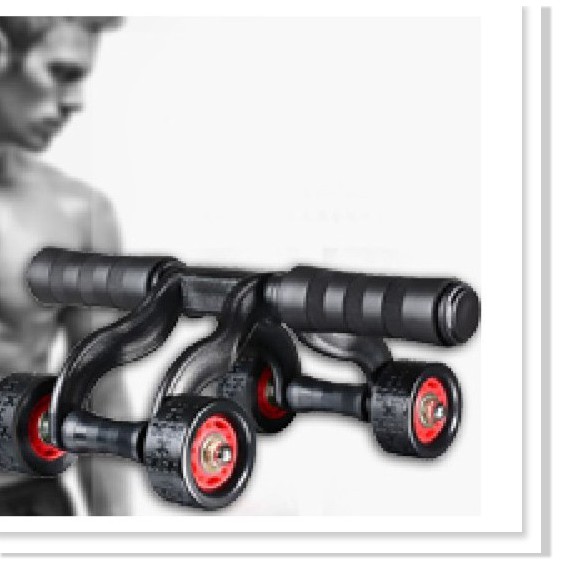 Con lăn tập bụng 4 bánh cao cấp , Máy tập cơ bụng con lăng bánh xe tập thể dục nam nữ, kìm tập cơ tay