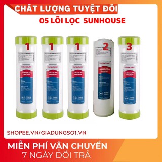 [UY TÍN SỐ 1] FREESHIP extra COMBO 5 LÕI LỌC NƯỚC SUNHOUSE | GỒM 03 SỐ 1 - 01 SỐ 2 - 01 SỐ 3  DÙNG CHO 9 THÁNG
