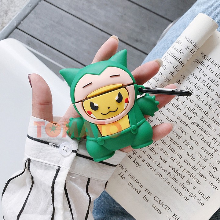 Case Airpods Snorlax Pikachu , Vỏ bao Airpods 1 2 silicon đựng tai nghe bluetooth , tai nghe không dây - Phụ Kiện Tomato