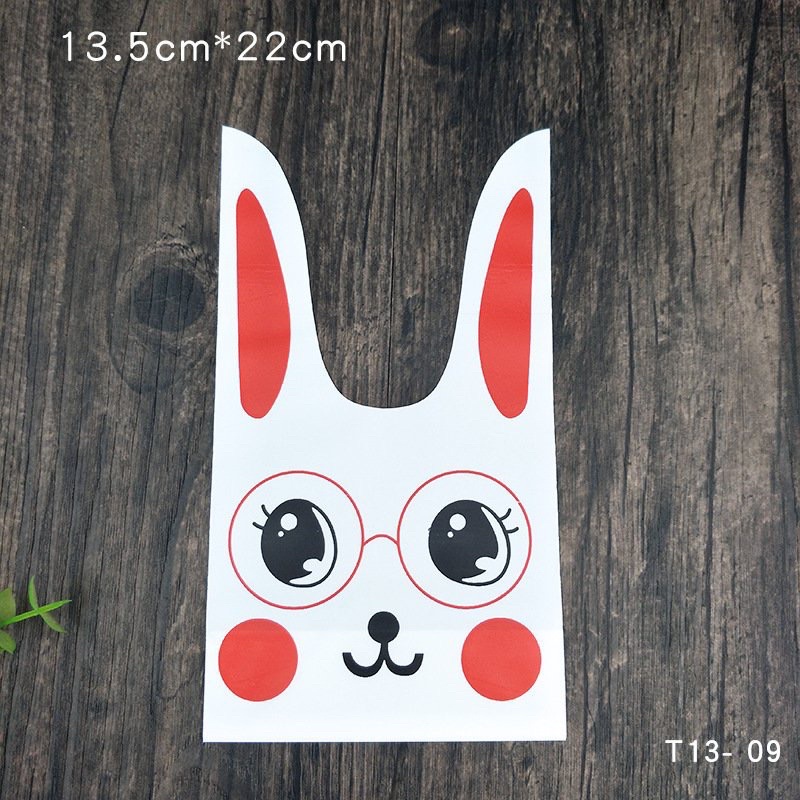 Túi bánh kẹo tai thỏ 13,5 x 22cm - set 10 cái