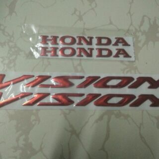 Bộ tem nổi Honda Vision Crôm đỏ New