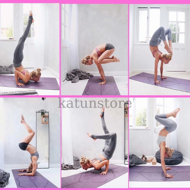 Thảm Yoga Định Tuyến Dày 8mm Thảm Yoga 2 Lớp Chống Trơn Trượt Độ Dày Cao Tạo Cảm Giác Thoải Mái Cho Người Tập