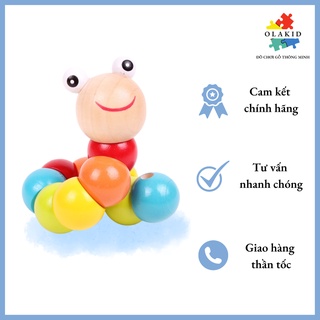 Sâu gỗ uốn dẻo - đồ chơi con sâu gỗ nhiều màu sắc uốn dẻo cho bé