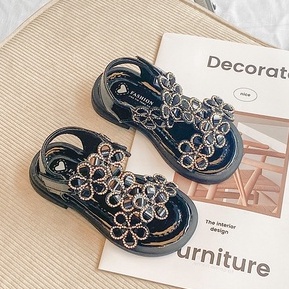 Dép sandal bé gái size 26-36 đính cườm hoa dễ thương