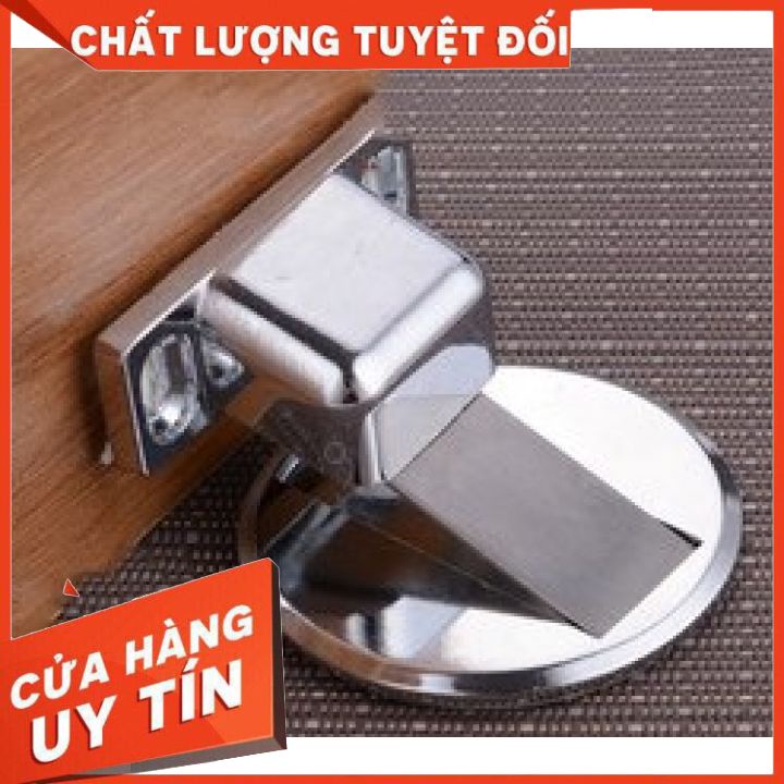 Chặn cửa nam châm hít tự động chống va đập hiệu quả. Hợp kim kẽm chống rỉ, Dán keo 3M hoặc bắt vít (kèm cả 2 phụ kiện)