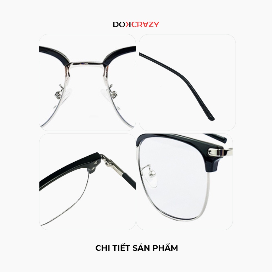 Gọng kính kim loại DOKCRAZY STONE nam nữ phù hợp nhiều dáng mặt, chống ánh sáng xanh tia UV, cắt cận thoải mái