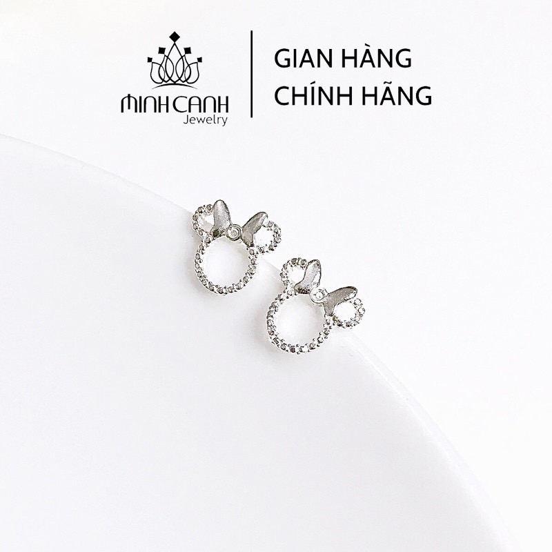 Bông Tai Bạc Chuột Mickey Có Nơ - Minh Canh Jewelry