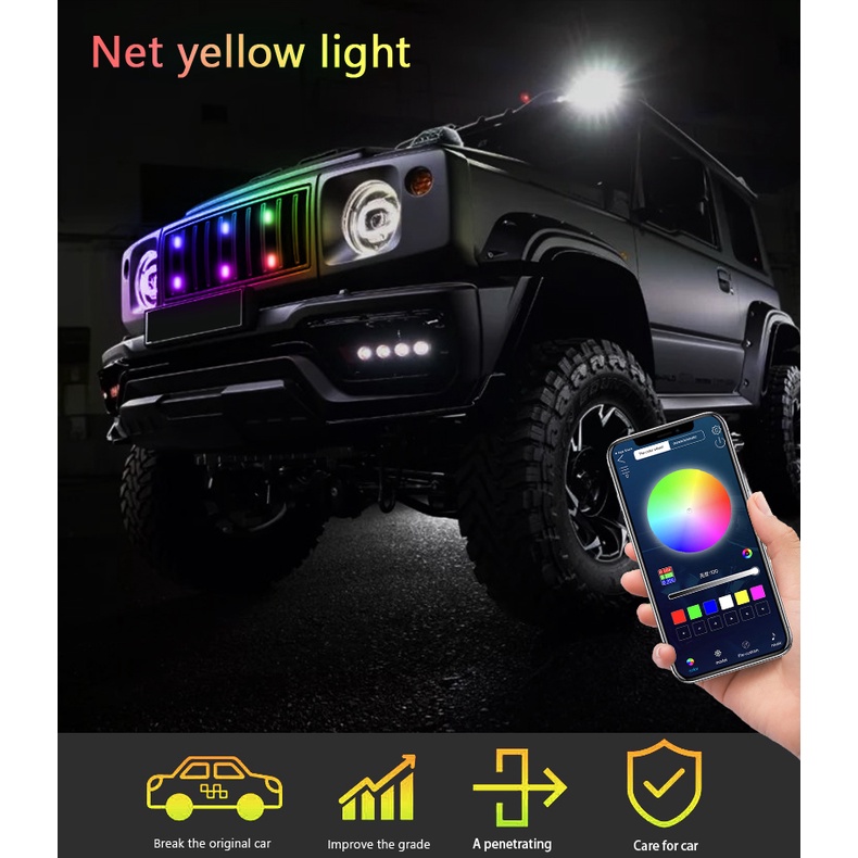 Đèn LED 7 Màu 12V Cảnh Báo Ban Ngày Gắn Lưới Tản Nhiệt Trước Xe Hơi