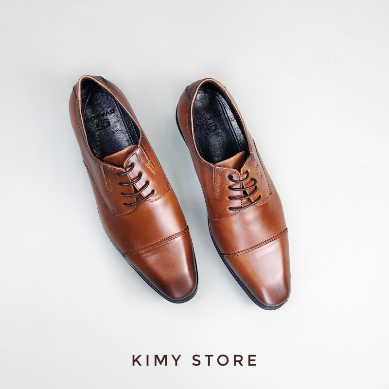 Giày nam da bò xuất Úc xịn, giày tây buộc dây da thật đế chống trơn - Kimy Store