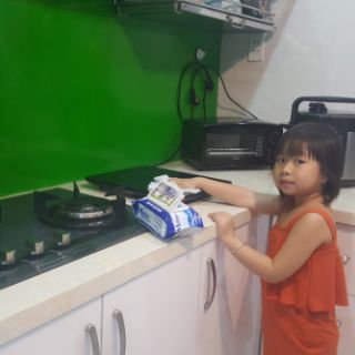Thùng 5 gói khăn ướt lau bếp lau vật dụng kháng khuẩn Matinee loại mới 80 tờ, khăn to và dày, 700g