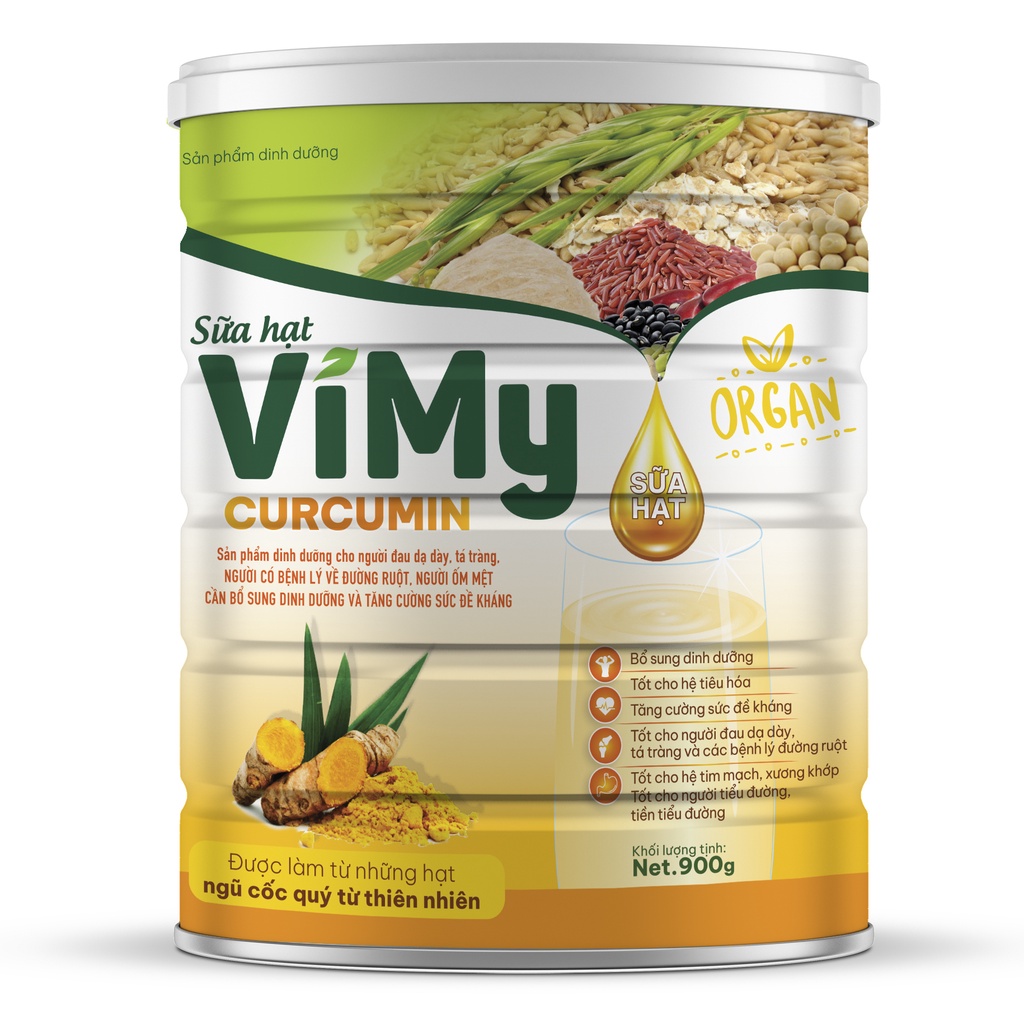 Sữa hạt VIMY _ bột sữa các loại hạt và ngũ cốc VIMY CURCUMIN 900g _100% THỰC VẬT
