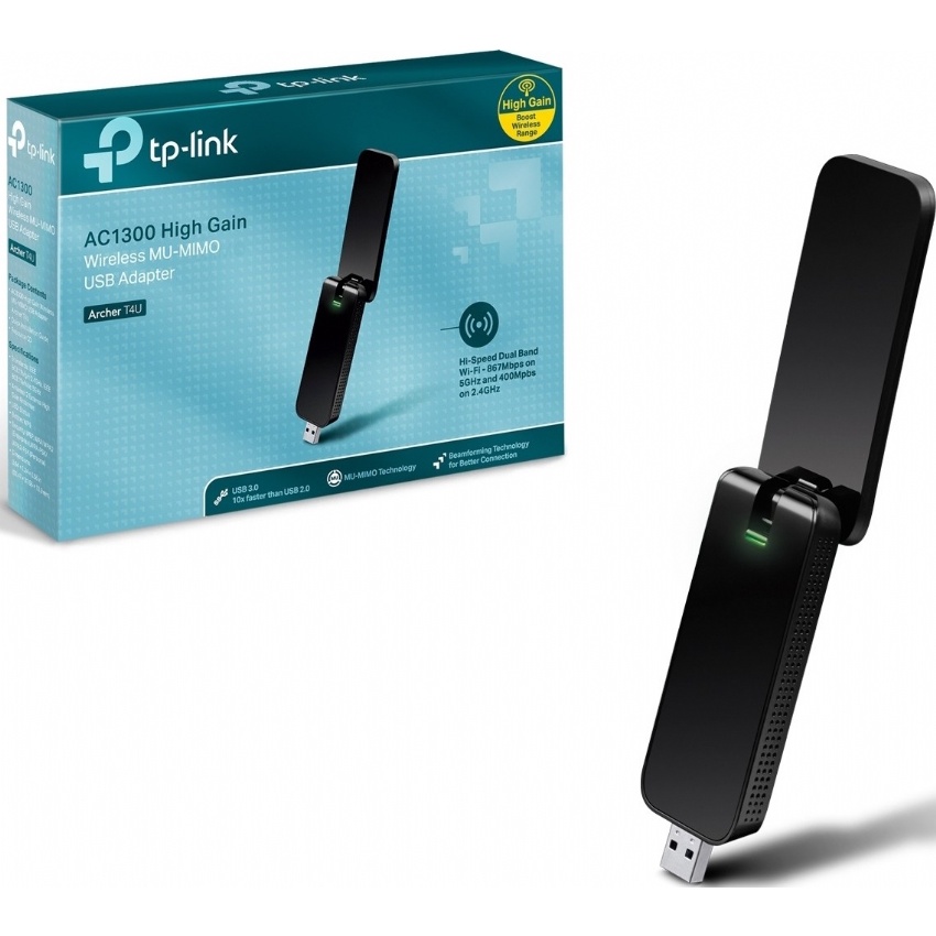 Usb wifi TP-Link chuẩn AC1300 Mbps USB adapter archer băng tần kép, usb thu wifi 5ghz tplink T4U cho pc laptop VDH STORE