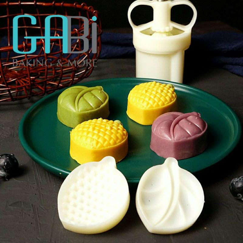 Khuôn trung thu lò xo 50g 2 mặt lá, quả chanh