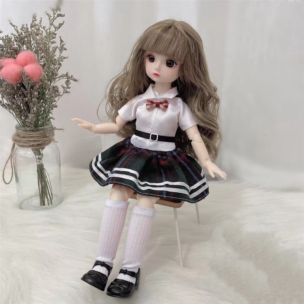 Bjd doll 1/6 búp bê 30cm Búp bê công chúa kèm mắt kính + kẹp tóc xinh xắn 30cm dành cho bé gái đồ chơi ngôi nhà búp bê búp bê bjd thay đổi búp bê búp bê công chúa
