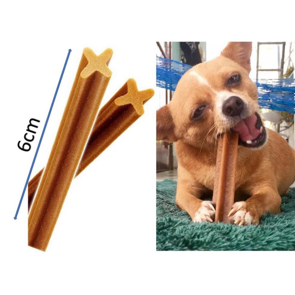 HN (1 cái 6cm) Xương chữ thập Xương cho chó gặm sạch răng 6cm bổ sung canxi cho chó dưới 5kg