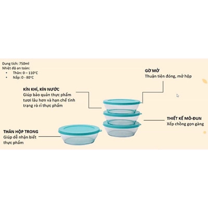 Tupperware Bộ hộp trữ mát Fresh Clear