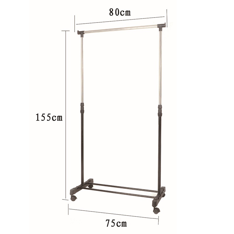 Giá Kệ Treo Quần Áo Giá Phơi Quần Áo Đơn Inox Thông Minh Có Bánh Xe Di Động Tiện Lợi