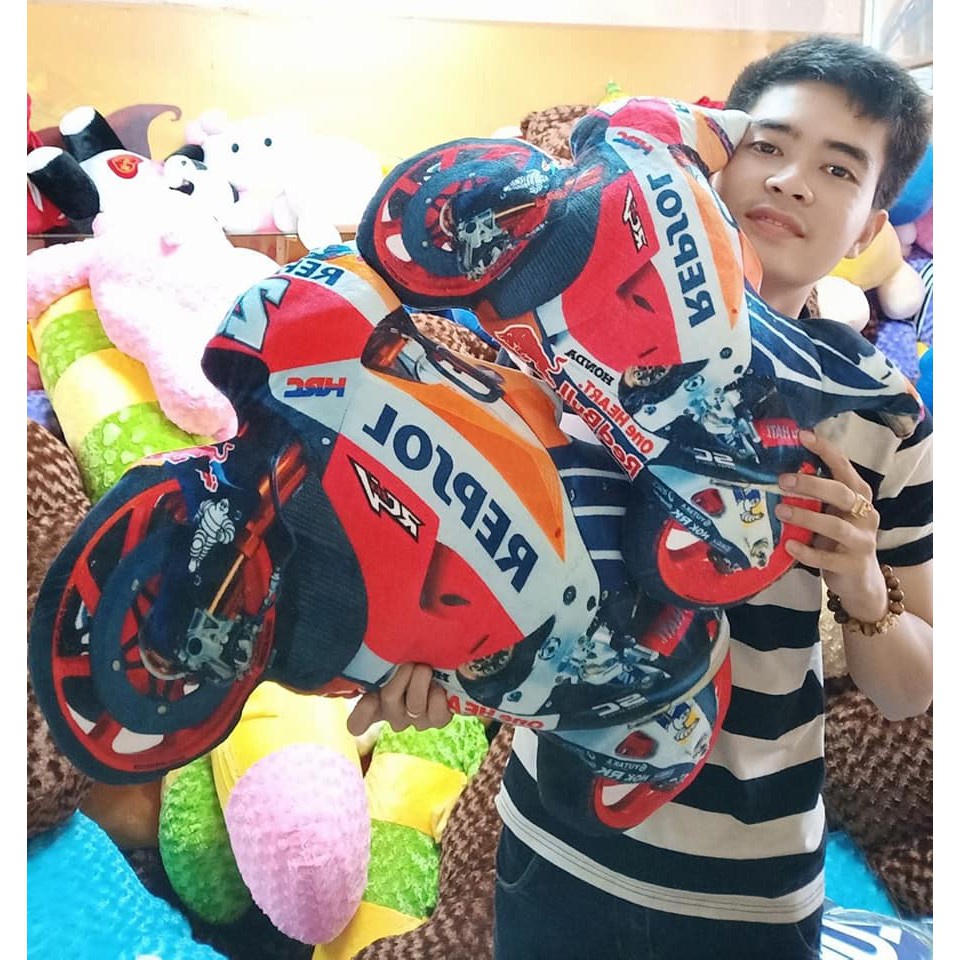 THÚ NHỒI BÔNG XE ĐUA GẤU BÔNG 3D XE ĐUA CAO CẤP GIÁ RẺ KÍCH THƯỚC 50CM-65CM-90CM