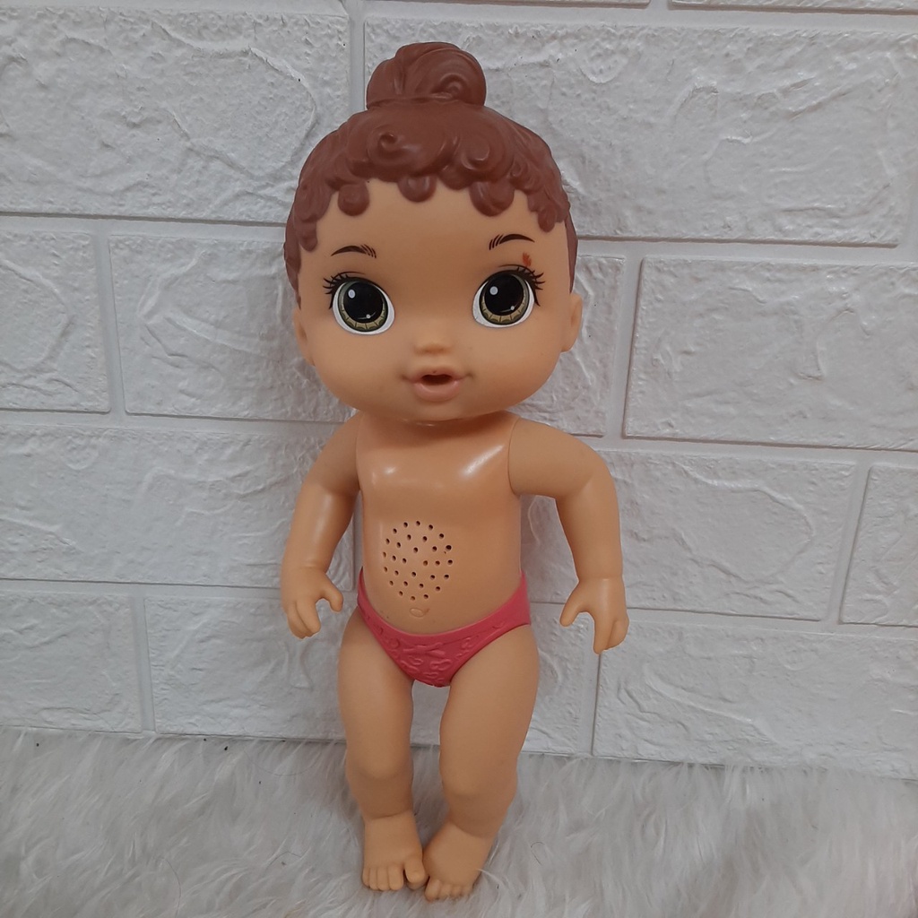 {xã kho} Búp Bê Máy Baby Alive Lil Sounds Hasbro Mỹ Tóc Nhựa Nâu - Búp bê tương tác dành cho bé từ 3 tuổi