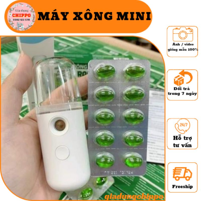 Máy Xông Mini Cầm Tay Tiện Lợi,Máy Phun Sương Xông Hơi Mặt NaNo Mini Cầm Tay