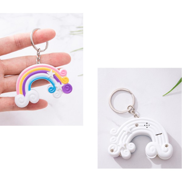 móc khoá cầu vông có đèn led phát âm thanh MKL4